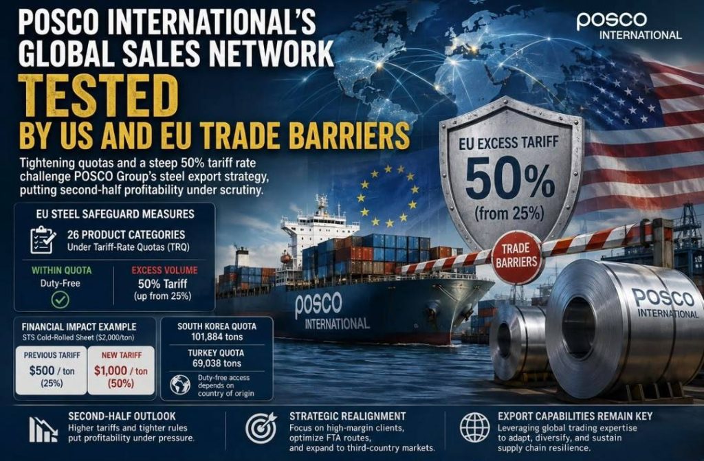 50% US and EU Tariffs Put POSCO Steel Exports Under Pressure